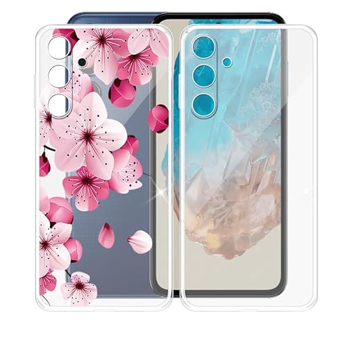 AQGGESH 2 Stück Hülle für Samsung Galaxy M35 5G (6.6") Hüllen Schutzhülle Tasche Handyhülle Stoßkasten Schale Phone Case Transparente Weich Silikon Cases Kratzfest stoßfest von AQGGESH