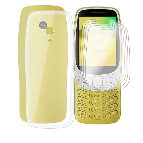 AQGGESH Hülle + 4 Stück Displayschutzfolien für Nokia 3210 2024 (2.40") Cover Transparente Sanft Silikon TPU Handyhülle Schutzhülle Bumper - Clear von AQGGESH