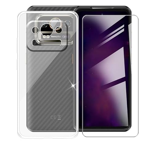 AQGGESH Hülle + Displayschutzfolien für Ulefone Armor 25T Pro (6.78") Cover Transparente Sanft Silikon TPU Handyhülle Schutzhülle Bumper - Temperierte Folie von AQGGESH