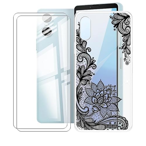 AQGGESH Hülle für Sony Xperia 10 VI (6.1") + 2 Stück Gehärtetem Glas Schutzfolie, Stoßfest Anti-Kratzer Schutzhülle Tasche Dünne Weiches Silikon Handyhülle für Sony Xperia 10 VI - WM108 von AQGGESH