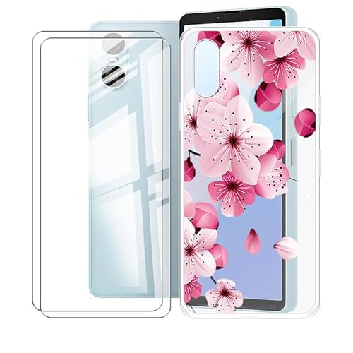 AQGGESH Hülle für Sony Xperia 10 VI (6.1") + 2 Stück Gehärtetem Glas Schutzfolie, Stoßfest Anti-Kratzer Schutzhülle Tasche Dünne Weiches Silikon Handyhülle für Sony Xperia 10 VI - WM113 von AQGGESH