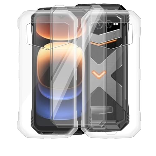 AQGGESH für Doogee V Max Plus (6.58") Handyhülle(2 Sätze)+ Displayschutz(2 Sätze), Silikon Hülle rutschfeste Stoßkasten Schale Schutzhülle + Gehärtetes Glas - Transparent von AQGGESH