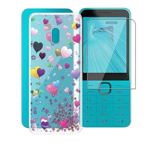 AQGGESH für Nokia 235 4G 2024 (2.8") Handyhülle + Schutzfolie, Hülle rutschfeste Stoßfest Sturzsichere Schutzhülle Weich Silikon Case für Nokia 235 4G 2024 - YQ29 von AQGGESH
