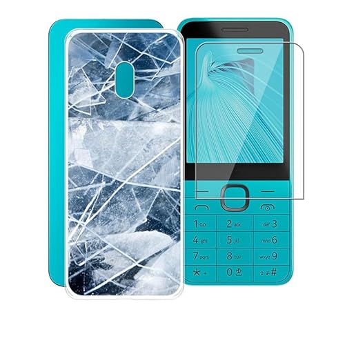 AQGGESH für Nokia 235 4G 2024 (2.8") Handyhülle + Schutzfolie, Hülle rutschfeste Stoßfest Sturzsichere Schutzhülle Weich Silikon Case für Nokia 235 4G 2024 von AQGGESH