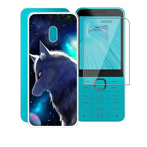 AQGGESH für Nokia 235 4G 2024 (2.8") Handyhülle + Schutzfolie, Hülle rutschfeste Stoßfest Sturzsichere Schutzhülle Weich Silikon Case für Nokia 235 4G 2024 von AQGGESH