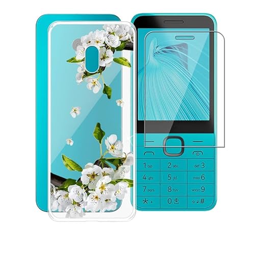 AQGGESH für Nokia 235 4G 2024 (2.8") Handyhülle + Schutzfolie, Hülle rutschfeste Stoßfest Sturzsichere Schutzhülle Weich Silikon Case für Nokia 235 4G 2024 von AQGGESH