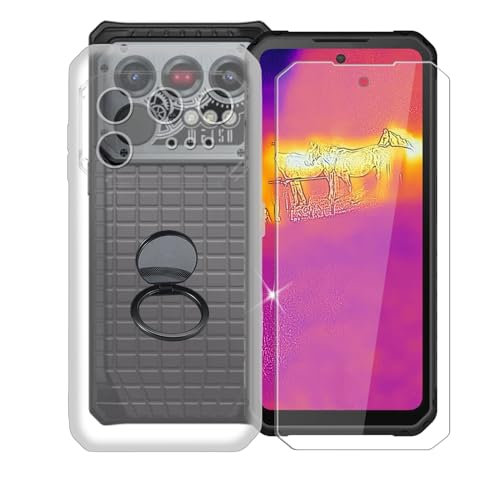 AQGGIIXY Handyhülle Transparent für IIIF150 Raptor 5G (6.78"), Weiche Schutzhülle + 1 Stück Gehärtetem Glas Schutzfolie, 360° Drehbar Handy-Ringhalter Cover für IIIF150 Raptor 5G - SH10 von AQGGIIXY