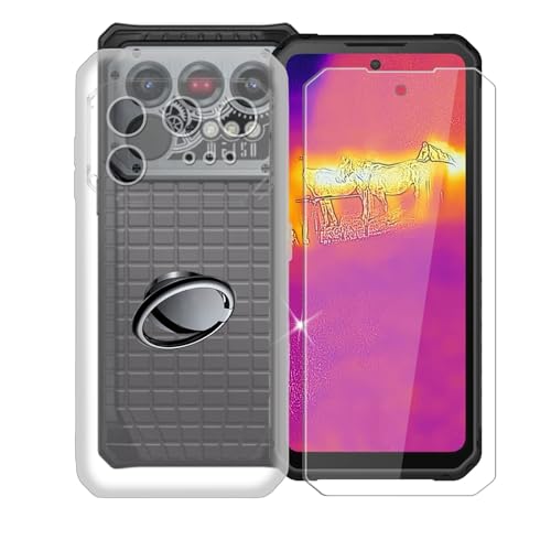 AQGGIIXY Handyhülle Transparent für IIIF150 Raptor 5G (6.78"), Weiche Schutzhülle + 1 Stück Gehärtetem Glas Schutzfolie, 360° Drehbar Handy-Ringhalter Cover für IIIF150 Raptor 5G - SH3 von AQGGIIXY