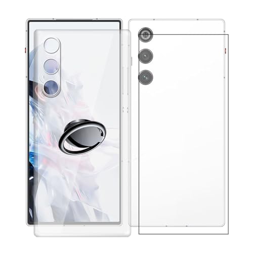 AQGGIIXY Handyhülle Transparent für ZTE Nubia RedMagic 10 Air (6.8"), Weiche Schutzhülle + 1 Stück Gehärtetem Glas Schutzfolie, 360° Drehbar Handy-Ringhalter Cover - SH3 von AQGGIIXY