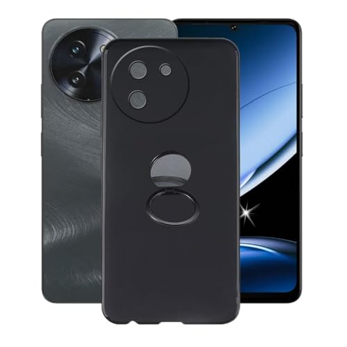 AQGGIIXY Hülle für Doogee Note 59 Pro+ (6.75") Hüllen + Handy Ring Halter Handyhülle Stoßkasten Schale Phone Case Black TPU Weich Silikon Cases von AQGGIIXY