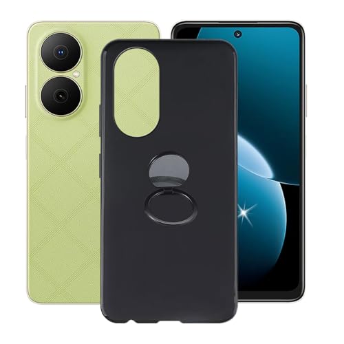 AQGGIIXY Hülle für Huawei Enjoy 80 (6.67") Hüllen + Handy Ring Halter Handyhülle Stoßkasten Schale Phone Case Black TPU Weich Silikon Cases von AQGGIIXY