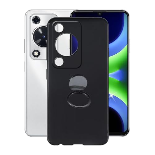 AQGGIIXY Hülle für Huawei Nova Y63 (6.75") Hüllen + Handy Ring Halter Handyhülle Stoßkasten Schale Phone Case Black TPU Weich Silikon Cases von AQGGIIXY