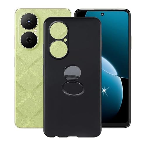 AQGGIIXY Hülle für Huawei Nova Y73 (6.67") Hüllen + Handy Ring Halter Handyhülle Stoßkasten Schale Phone Case Black TPU Weich Silikon Cases von AQGGIIXY