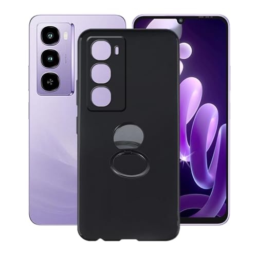 AQGGIIXY Hülle für Itel City 100 (6.75") Hüllen + Handy Ring Halter Handyhülle Stoßkasten Schale Phone Case Black TPU Weich Silikon Cases von AQGGIIXY