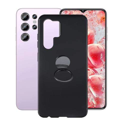 AQGGIIXY Hülle für Oukitel C1 (6.52") Hüllen + Handy Ring Halter Handyhülle Stoßkasten Schale Phone Case Black TPU Weich Silikon Cases von AQGGIIXY