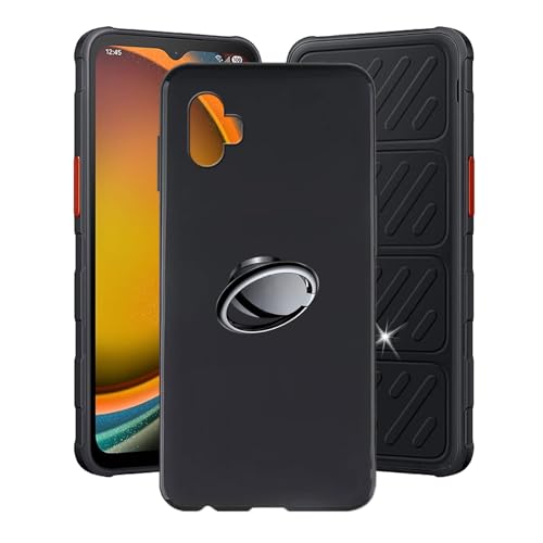 AQGGIIXY Hülle für Samsung Galaxy XCover7 Pro (6.6") Hüllen + Handy Ring Halter Handyhülle Stoßkasten Schale Phone Case Black TPU Weich Silikon Cases von AQGGIIXY