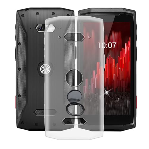 AQGGIIXY für Crosscall Core-M5 Handyhülle, Stoßfeste Case Silikon Schutzhülle mit 360° Drehbar Handy-Ringhalter, Transparent Rückseite Hülle für Crosscall Core-M5 (4.95") - SH10 von AQGGIIXY