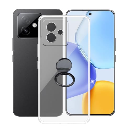 AQGGIIXY für Honor X60 GT Handyhülle, Stoßfeste Case Silikon Schutzhülle mit 360° Drehbar Handy-Ringhalter, Transparent Rückseite Hülle für Honor X60 GT (6.7") - SH10 von AQGGIIXY