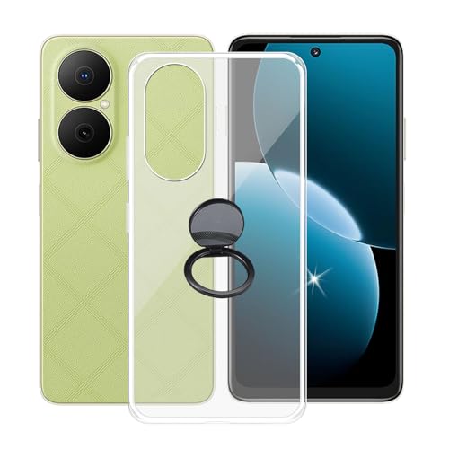 AQGGIIXY für Huawei Enjoy 80 Handyhülle, Stoßfeste Case Silikon Schutzhülle mit 360° Drehbar Handy-Ringhalter, Transparent Rückseite Hülle für Huawei Enjoy 80 (6.67") - SH10 von AQGGIIXY