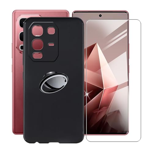 AQGGIIXY für Infinix Note 50s (6.78") Handyhülle + Displayschutz(1 Sätze), Silikon Hülle rutschfeste Stoßkasten Schale Schutzhülle mit Handy Ring Handyhalter Fingerhalter 360° von AQGGIIXY