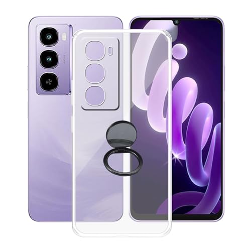 AQGGIIXY für Itel City 100 Handyhülle, Stoßfeste Case Silikon Schutzhülle mit 360° Drehbar Handy-Ringhalter, Transparent Rückseite Hülle für Itel City 100 (6.75") - SH10 von AQGGIIXY