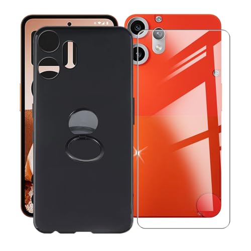AQGGIIXY für Nothing CMF Phone 2 Pro (6.77") Handyhülle + Displayschutz(1 Sätze), Silikon Hülle rutschfeste Stoßkasten Schale Schutzhülle mit Handy Ring Handyhalter Fingerhalter 360° von AQGGIIXY