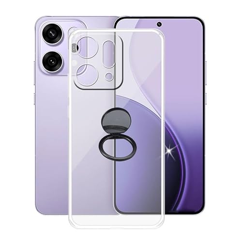 AQGGIIXY für Oppo Reno14 Pro Handyhülle, Stoßfeste Case Silikon Schutzhülle mit 360° Drehbar Handy-Ringhalter, Transparent Rückseite Hülle für Oppo Reno14 Pro (6.83") - SH10 von AQGGIIXY