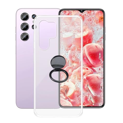 AQGGIIXY für Oukitel C1 Handyhülle, Stoßfeste Case Silikon Schutzhülle mit 360° Drehbar Handy-Ringhalter, Transparent Rückseite Hülle für Oukitel C1 (6.52") - SH10 von AQGGIIXY