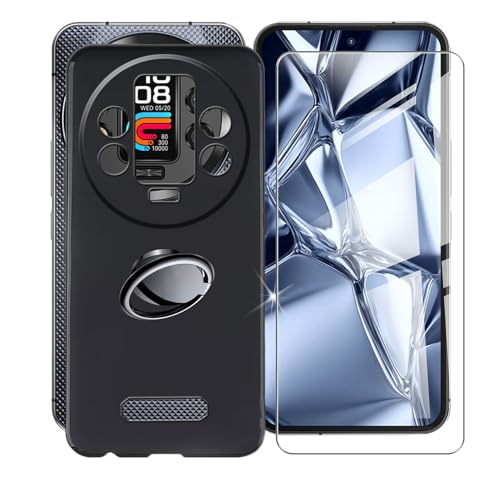 AQGGIIXY für Oukitel WP200 Pro (6.7") Handyhülle + Displayschutz(1 Sätze), Silikon Hülle rutschfeste Stoßkasten Schale Schutzhülle mit Handy Ring Handyhalter Fingerhalter 360° von AQGGIIXY