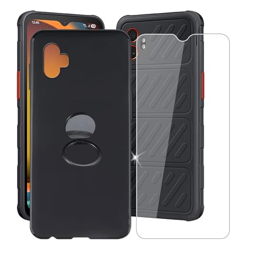 AQGGIIXY für Samsung Galaxy XCover7 Pro (6.6") Handyhülle + Displayschutz(1 Sätze), Silikon Hülle rutschfeste Stoßkasten Schale Schutzhülle mit Handy Ring Handyhalter Fingerhalter 360° von AQGGIIXY