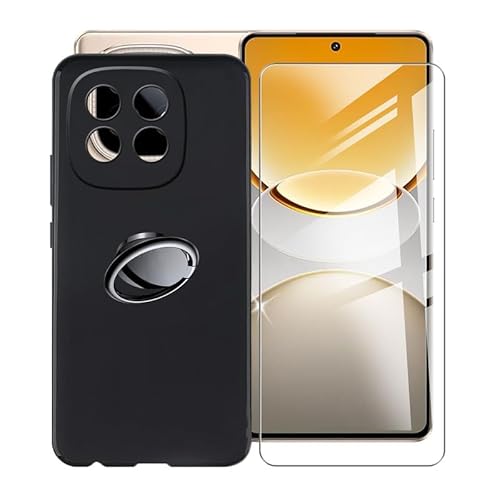 AQGGIIXY für Vivo Y300 GT (6.78") Handyhülle + Displayschutz(1 Sätze), Silikon Hülle rutschfeste Stoßkasten Schale Schutzhülle mit Handy Ring Handyhalter Fingerhalter 360° von AQGGIIXY