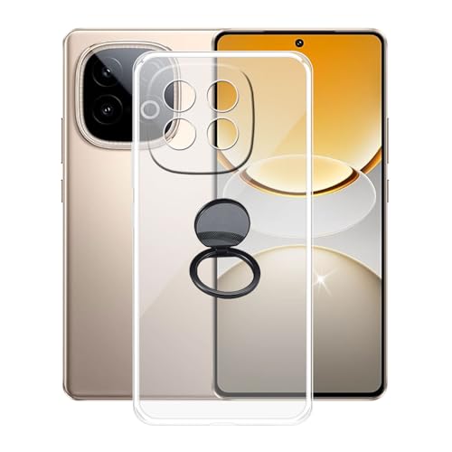 AQGGIIXY für Vivo Y300 GT Handyhülle, Stoßfeste Case Silikon Schutzhülle mit 360° Drehbar Handy-Ringhalter, Transparent Rückseite Hülle für Vivo Y300 GT (6.78") - SH10 von AQGGIIXY