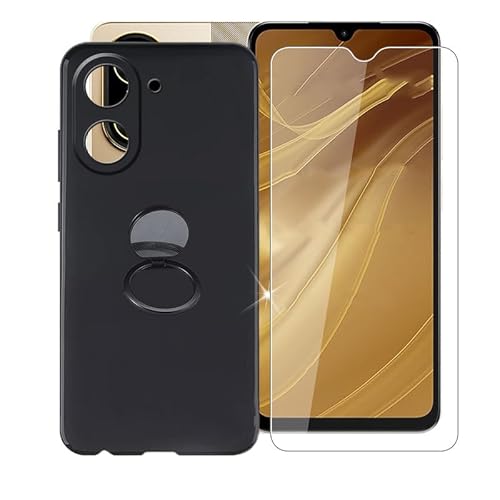 AQGGIIXY für Xiaomi Redmi A5 4G (6.88") Handyhülle + Displayschutz(1 Sätze), Silikon Hülle rutschfeste Stoßkasten Schale Schutzhülle mit Handy Ring Handyhalter Fingerhalter 360° von AQGGIIXY
