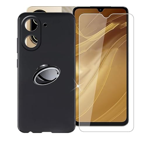 AQGGIIXY für Xiaomi Redmi A5 4G (6.88") Handyhülle + Displayschutz(1 Sätze), Silikon Hülle rutschfeste Stoßkasten Schale Schutzhülle mit Handy Ring Handyhalter Fingerhalter 360° von AQGGIIXY