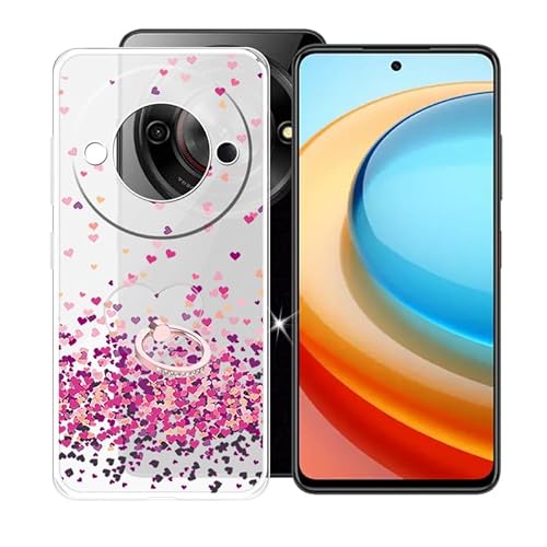 für ZTE Blade A75 5G Handyhülle, AQGGIIXY Stoßfeste Case Silikon Schutzhülle mit 360° Drehbar Handy-Ringhalter, White Rückseite Hülle für ZTE Blade A75 5G (6.60") - WM85 von AQGGIIXY