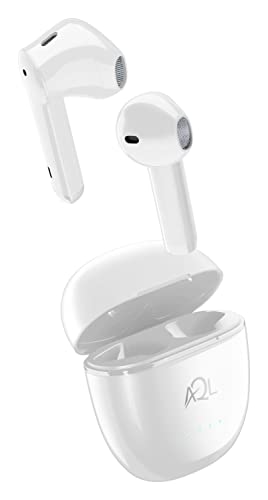 AQL Escape - Kapselförmige Bluetooth-Kopfhörer mit Environment Noise Cancelling Technologie mit Ladehülle - 5 Stunden Playtime - Weiß von AQL AUDIO QUALITY LAB