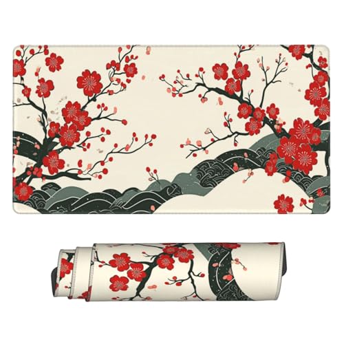 AQQA Japanische Schreibtischunterlage, Kirschblütenwellen, großes Gaming-Mauspad, XL, Anime-Gaming-Tastaturmatte, rutschfeste Gummiunterseite, Mauspad, Schreibtischdekoration für Frauen, Heimbüro, 80 AQQA Japanische Schreibtischunterlage, Kirschblütenwellen, großes Gaming-Mauspad, XL, Anime-Gaming-Tastaturmatte, rutschfeste Gummiunterseite, Mauspad, Schreibtischdekoration für Frauen, Heimbüro, 80 von AQQA