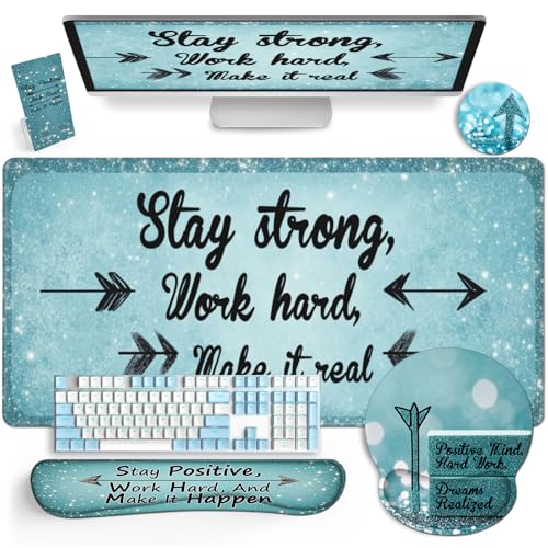AQQA Schreibtischunterlage, 5-in-1 XXL-Mauspad + Tastatur-Handgelenkauflage + Maus-Handgelenkauflage + Untersetzer + Handy-Halterungs-Set mit ergonomischer Schreibtischunterlage für Home Office AQQA Schreibtischunterlage, 5-in-1 XXL-Mauspad + Tastatur-Handgelenkauflage + Maus-Handgelenkauflage + Untersetzer + Handy-Halterungs-Set mit ergonomischer Schreibtischunterlage für Home Office von AQQA