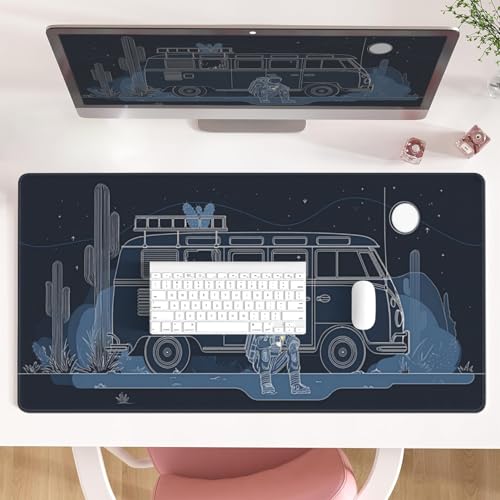 AQQA Star Trippin' Extended Desk Mat, Big Desk Pad, XXL Gaming Mouse Pad, Large Mousepad with Stitched Edges, Keyboard Mouse Pad for Work, Game, Office, Home von AQQA
