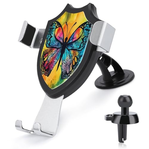 AQRJLPM Butterfly Tie Dye Handyhalterung Auto Freisprecheinrichtung Halterungen für Armaturenbrett Windschutzscheibe Lüftungsschlitz Metallhaken Clip Handyhalterung für alle Smartphones & Automodelle AQRJLPM Butterfly Tie Dye Handyhalterung Auto Freisprecheinrichtung Halterungen für Armaturenbrett Windschutzscheibe Lüftungsschlitz Metallhaken Clip Handyhalterung für alle Smartphones & Automodelle von AQRJLPM