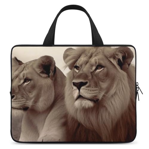 Afrikanische Löwe und Löwin Laptoptasche, strapazierfähig, wasserabweisend, Notebook-Tasche für Computer oder Tablet Afrikanische Löwe und Löwin Laptoptasche, strapazierfähig, wasserabweisend, Notebook-Tasche für Computer oder Tablet von AQRJLPM