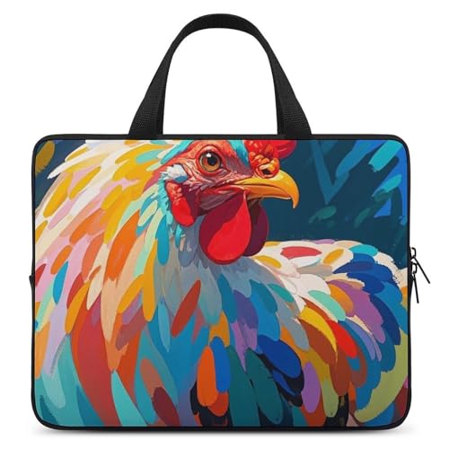 Art Bunte Huhn-Laptop-Tasche, strapazierfähig, wasserabweisend, Notebook-Tasche für Computer oder Tablet Art Bunte Huhn-Laptop-Tasche, strapazierfähig, wasserabweisend, Notebook-Tasche für Computer oder Tablet von AQRJLPM