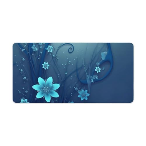 Blaues Mini-Blumen-Mauspad mit Wirbeln, groß, rutschfest, Schreibtischunterlage, große Computer- und Laptop-Matte, Laptop-Schutz, Schreibblöcke für Büro, Zuhause, 30,5 x 61 cm Blaues Mini-Blumen-Mauspad mit Wirbeln, groß, rutschfest, Schreibtischunterlage, große Computer- und Laptop-Matte, Laptop-Schutz, Schreibblöcke für Büro, Zuhause, 30,5 x 61 cm von AQRJLPM