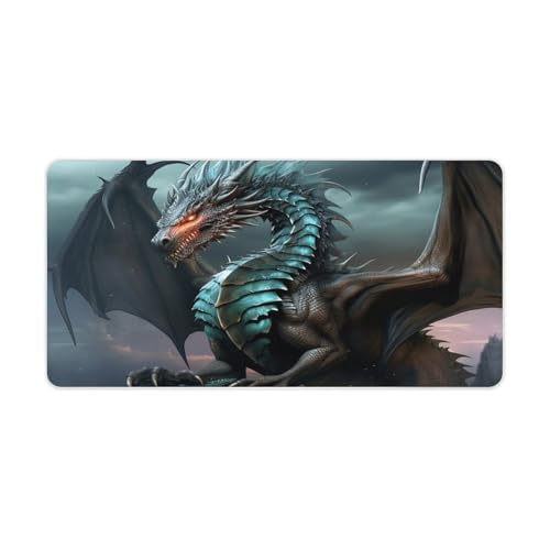Cooles Drachen-Mauspad, groß, rutschfest, Schreibtischunterlage, große Computer- und Laptop-Matte, Laptop-Schutz, Schreibblöcke für Büro, Zuhause, 30,5 x 61 cm Cooles Drachen-Mauspad, groß, rutschfest, Schreibtischunterlage, große Computer- und Laptop-Matte, Laptop-Schutz, Schreibblöcke für Büro, Zuhause, 30,5 x 61 cm von AQRJLPM