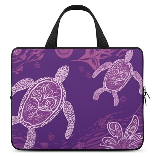 Hawaii Laptoptasche mit violetter Meeresschildkröte, strapazierfähig, wasserabweisend, Notebook-Tasche für Computer oder Tablet Hawaii Laptoptasche mit violetter Meeresschildkröte, strapazierfähig, wasserabweisend, Notebook-Tasche für Computer oder Tablet von AQRJLPM