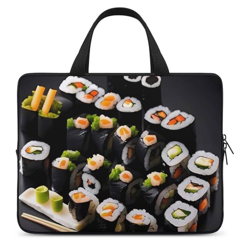 Japanische Sushi-Laptop-Tasche, strapazierfähig, wasserabweisend, Notebook-Tasche für Computer oder Tablet, Schwarz Japanische Sushi-Laptop-Tasche, strapazierfähig, wasserabweisend, Notebook-Tasche für Computer oder Tablet, Schwarz von AQRJLPM