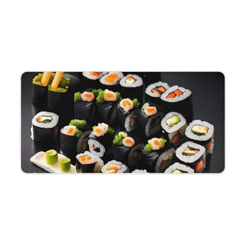 Japanisches Sushi-Mauspad, groß, rutschfest, für Büro, Schreibtisch, große Computer- und Laptop-Matte, Laptop-Schutz, Schreibblöcke für Büro, Zuhause, 30,5 x 61 cm, Schwarz Japanisches Sushi-Mauspad, groß, rutschfest, für Büro, Schreibtisch, große Computer- und Laptop-Matte, Laptop-Schutz, Schreibblöcke für Büro, Zuhause, 30,5 x 61 cm, Schwarz von AQRJLPM