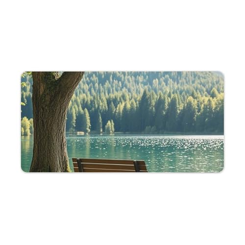 Lake Bench Mauspad, groß, rutschfest, Schreibtischunterlage, große Computer- und Laptop-Matte, Laptop-Schutz, Schreibblöcke für Büro, Zuhause, 30,5 x 61 cm Lake Bench Mauspad, groß, rutschfest, Schreibtischunterlage, große Computer- und Laptop-Matte, Laptop-Schutz, Schreibblöcke für Büro, Zuhause, 30,5 x 61 cm von AQRJLPM