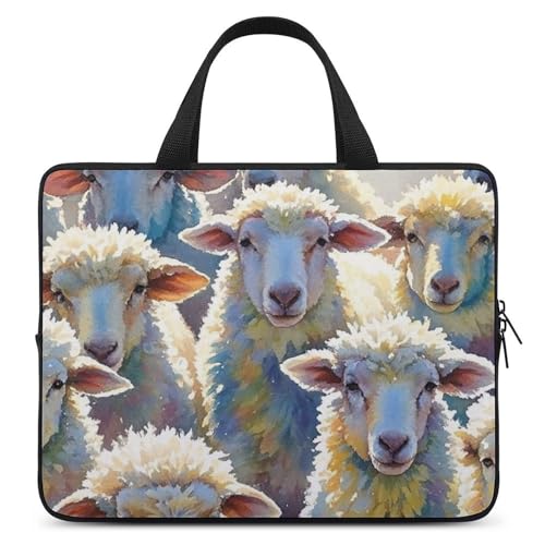 Laptoptasche mit Aquarell-Schafen, langlebig, wasserabweisend, Notebook-Tasche für Computer oder Tablet Laptoptasche mit Aquarell-Schafen, langlebig, wasserabweisend, Notebook-Tasche für Computer oder Tablet von AQRJLPM
