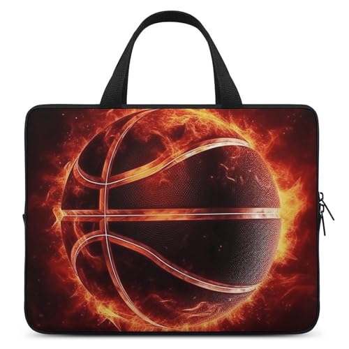 Laptoptasche mit Basketball im Feuer, strapazierfähig, wasserabweisend, Notebook-Tasche für Computer oder Tablet Laptoptasche mit Basketball im Feuer, strapazierfähig, wasserabweisend, Notebook-Tasche für Computer oder Tablet von AQRJLPM